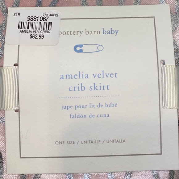 Amelia Velvet Crib Skirt/Blush - Pottery Barn - Picture 6 of 7